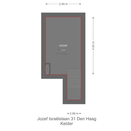 Floorplan - Jozef Israëlslaan 31, 2596 AM Den Haag